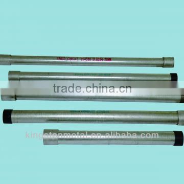 ERW Galvanized Steel Pipe Tube painted words with plastic cap threated with coupling pipe