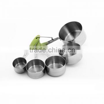 Hot sale passed FDA or LFGB stainless steel 4pc set measuring cup set