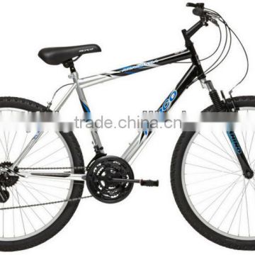 26" steel 18speed MTB bike white/black