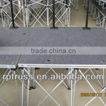 Portable stage platform for aluminum square stage outdoor event