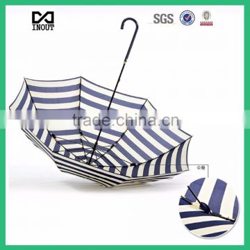 23 inch stright navy blue strip high quality stripe printed umbrella