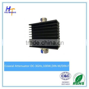 RF Coaxial Attenuator,100Watts, DC-3GHz, DIN Connector, for wireless apps