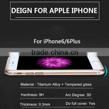 Gumai brand popular mobile protector 9h titanium alloy tempered glass for iphone 6s