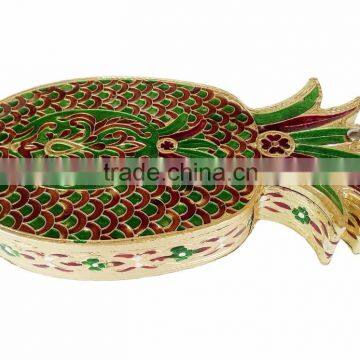 Pineapple Shaped decorative hand-made Meenakari Chocolate Box/ Dry Fruit Box