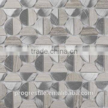 metal mix stone mosaics, art design metal mosaic, home decor mosaics (PMMS024)