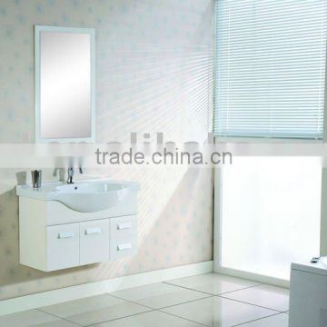 PVC bathroom Vainty PVC bathroom furniture with mirror and washbasin