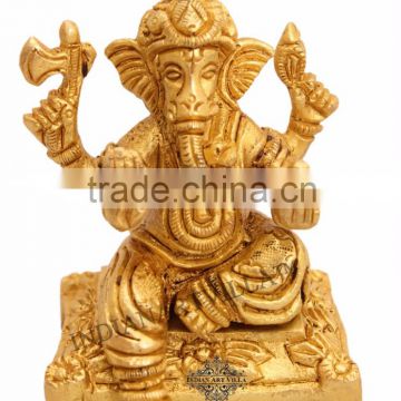 Handmade Sculpted Brass Hindu God Ganesh Ji - Religious & Spritual Idols Temples Home Gift Item Decorative