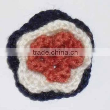 Wool mohair Crochet flower applique
