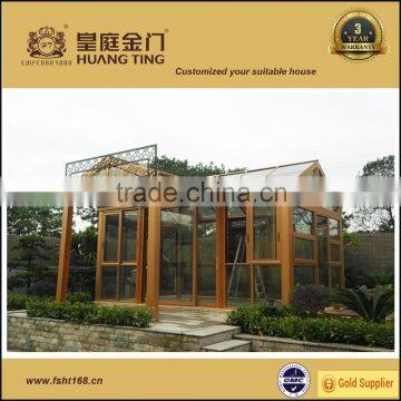 Energy-saving heat Insulated tempered Glass aluminum Sunroom,glass house