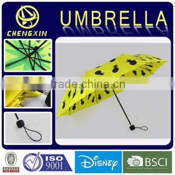 customiuzed pineapple printed metal fold umbrella