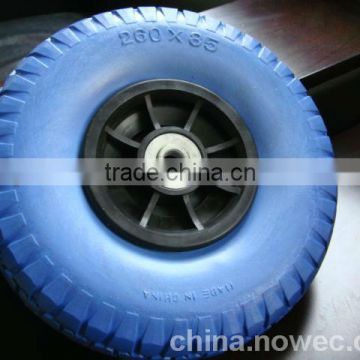 260*85 pu foam wheel with plastic rim
