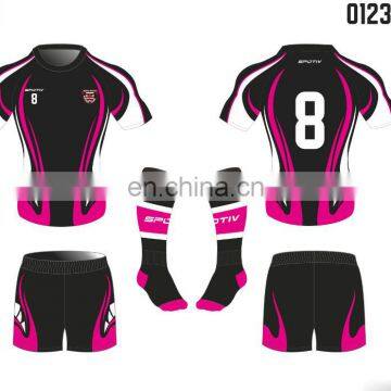 100% polyester custom rugby jersey with sublimation