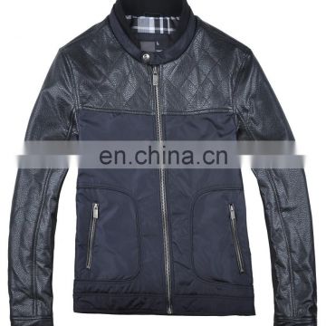2017 latest design mens handsome spring padded leather biker jacket