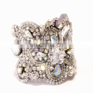 Aidocrystal crystal color statement wedding cuff bracelet glamorous bridal rhinestone jewelry cuff vintage bracelet