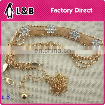 2016 Custom made lady fashion diamond chain belt