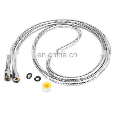 Silver chrome plating stainless steel double lock bath flexible shower hose