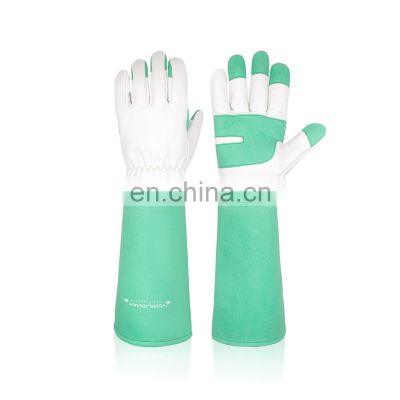 HANDLANDY Durable Thick Cowhide Puncture Resistant Ladies Leather Gardening Men Women Landscaping Yard Working Gloves