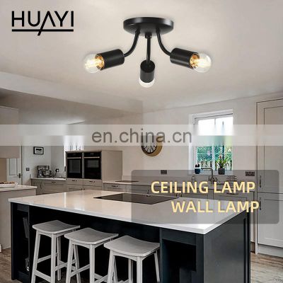 HUAYI New Product Black Nordic Indoor Living Room Dining Room Home Hotel Fixtures Luxury Ceiling Light