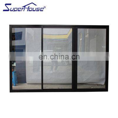 Double Glaze Door Stacker Doors Triple Track Sliding Doors With Security Mesh For Residential House