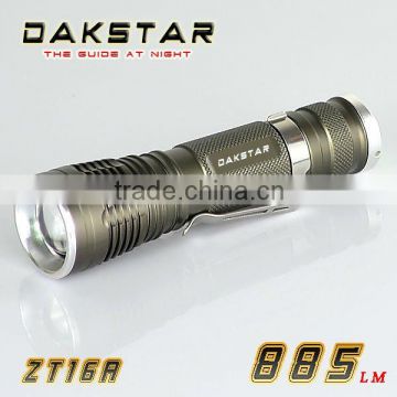 DAKSTAR ZT16A CREE XML T6 885LM 18650 Aluminum Rechargeable LED High Power Zoom Torch Light