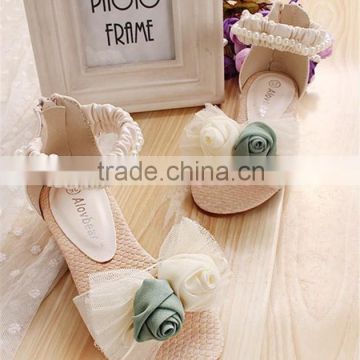 2014 Flower Pearl Girls Sandals Kids Sandals