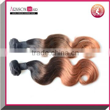 New Fashion Three Tone Color Hair Extension 100% Virgin Color 1b/4/30 Hair Wholesale Price Hair Weft