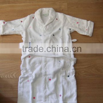 cotton dot embroidery children's bathrobes