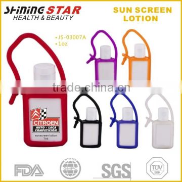 JS-03007A instant water-resistant broad spectrum SPF30 sunscreen with silicon holder