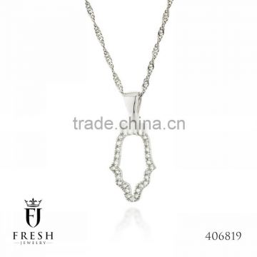 Fashion 925 Sterling Silver Necklace - 406819 , Wholesale Silver Jewellery, Silver Jewellery Manufacturer, CZ Cubic Zircon AAA