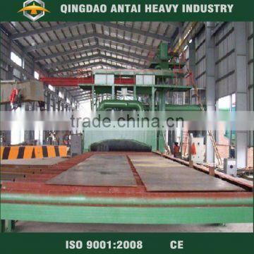 Steel plate material and processing shot blasting machine