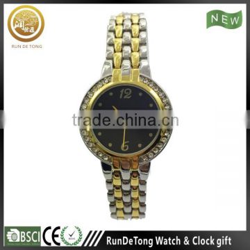2-tone alloy classic lady watch stainless steel case back