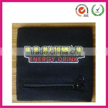 2013 Promotional Gift custom sports cotton embroidery sweatband with zipper
