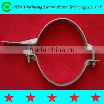 2015Hebei Weichuang high quality hot dip galvanized 2-way/4-way single offset or double offset pole band/ pole clamp