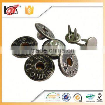 latest hot-sale custom silver metal jeans snap button