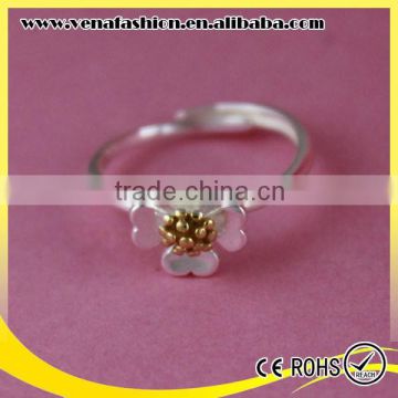 korea flower opening ring adjustable 925 sterling silver rings