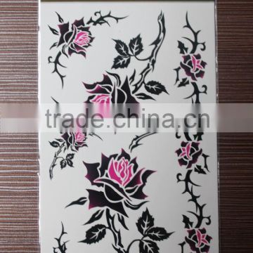 2016 hot sale eco-friendly high quality colorful flower body tattoo sticker