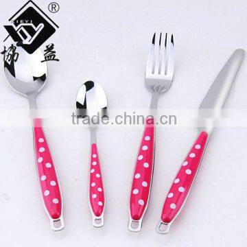 New Stainless Steel Flatware With Pink Plastic Handle