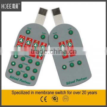 high quality Custom Polyester foil switches membrain keypad keyboard