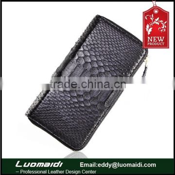 Classical and fashional genuine python leather men long wallet clutch bag,men's business multi-card bits wallet