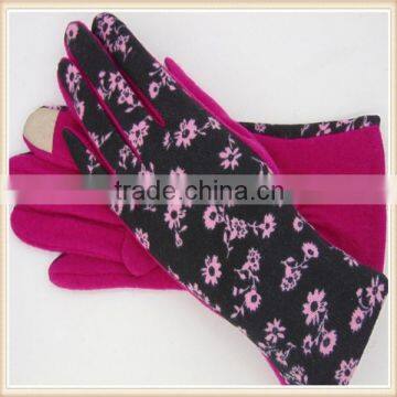 Florar Print 100% Fleece Cycling Wool Gloves