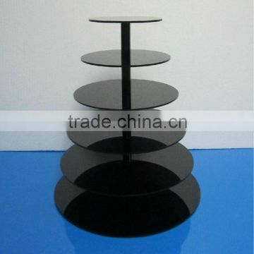 6 Tier Black Acrylic Cupcake Display Stand