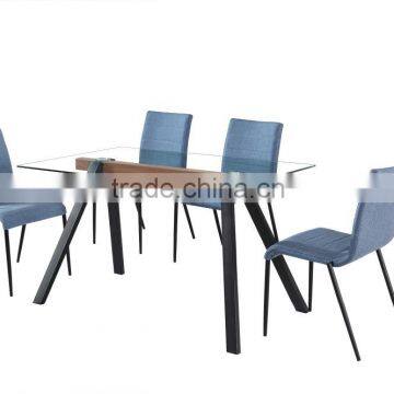 popular glass table with chromed legs,dining table DT029
