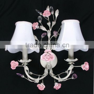 chandelier wall light in country style with fabric shade