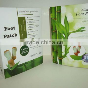 2013 hot new high quality Detox Foot Patch (10pcs wood vinegar patches+box)