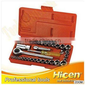 High quality steel tools; CR-V 40pcs. 1/4" Dr. Socket Wrench Set