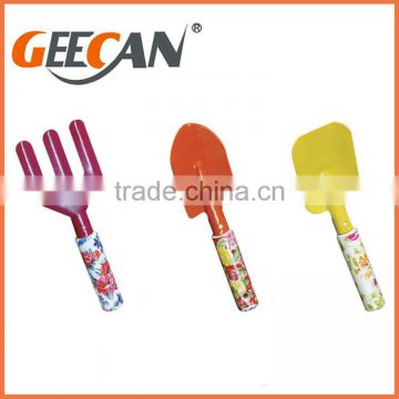 Garden shovel,rake with floral printed and nice color garden tool set