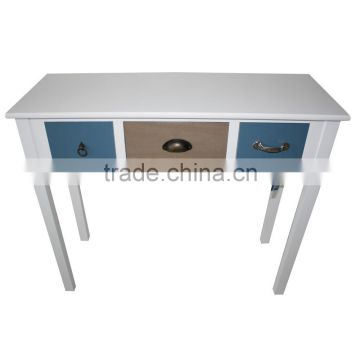 Heze vintage wood console tables with 3 colorful drawers