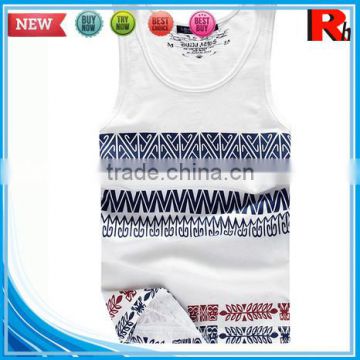 Alibaba china custom wholesale men polyester screen printed low cut tank tops for sale