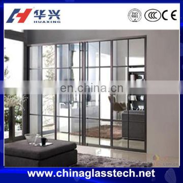 No formaldehyde no distortion upvc/pvc profile single tempered glass grill door designs india