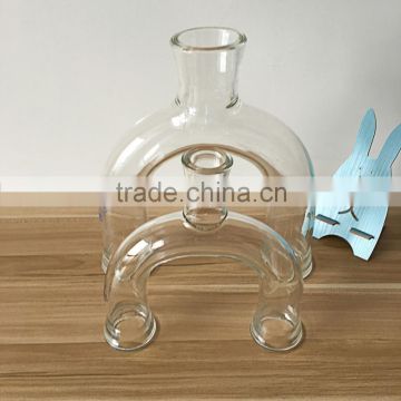 customized interface clear glass tube borosilicate 3.3 glass pyrex glass with bottom outlet U bends